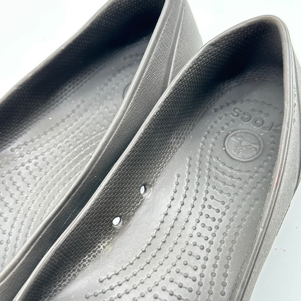 Crocs Ballet Flats Womens Size 8 Brown Cap Toe Comfort Casual Slip On Shoes - Picture 10 of 10